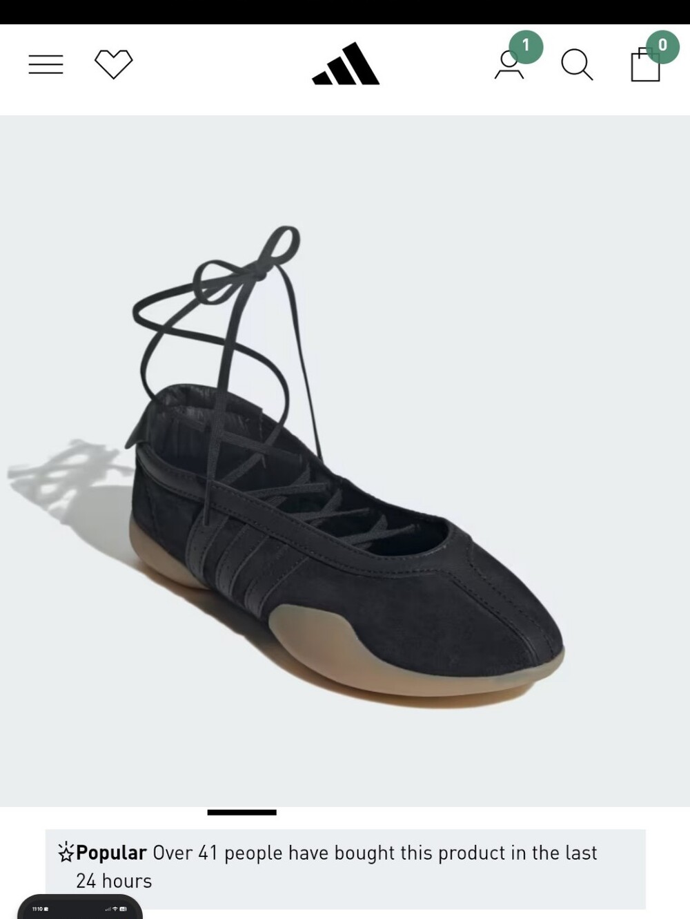 Taekwondo ADIDAS Black Lace-Up Ballet Flat